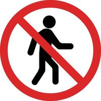 No entrada firmar . No acceso para peatones prohibición firmar . hacer entrar icono vector