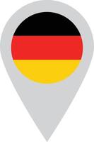 Alemania mapa alfiler icono aislado en blanco antecedentes . Alemania bandera mapa marcador ubicación alfiler icono vector