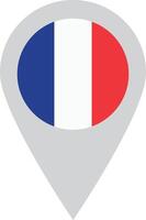 France map pin icon in trendy style . France flag map marker location pin icon vector