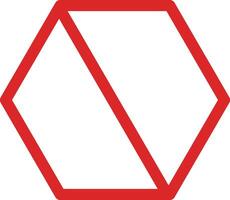 Forbidden hexagonal sign . Empty hexagonal no sign . Hexagonal stop icon vector