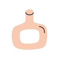 Ceramic vase icon, illustration of trendy donut vase, interior design element, japandi home decor object, elegant shape in boho style, isolated colored clipart on white background vector