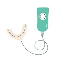 blanqueo herramienta icono, ilustración de LED ligero blanqueador para dientes, profesional, hogar dental dispositivo, sistema para blanco dientes tratamiento, nuevo tecnología para hermosa sonrisa, automático instrumento vector