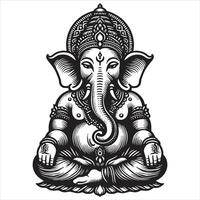 hermosa señor ganpati para ganesh chaturthi o vinayaka javithi vector