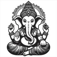 hermosa señor ganpati para ganesh chaturthi o vinayaka javithi vector