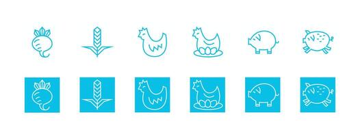 Farming icons set vector