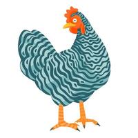 Speckled chicken HEN funny illustration cartoon style vector