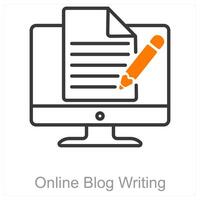 Online Blog Writing and blog icon concept vector