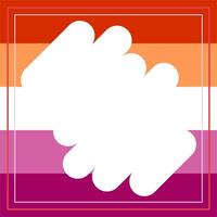 Lesbian Visibility Week illustration. Abstract lesbian pride flag frame icon. Lesbian flag border square. LGBT graphic design element. Important day. vector