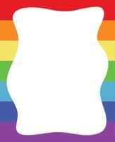 arco iris color líneas y blanco marco fondo, Copiar espacio, bandera y fondo de pantalla, lgbtq bandera orgullo mes símbolo de lesbiana gay bisexual Transgénero. vertical marco. vector