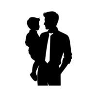 father's day silhouette, black color vector