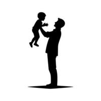 father's day silhouette, black color vector