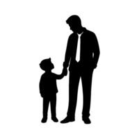 father's day silhouette, black color vector