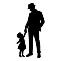 father's day silhouette, black color vector