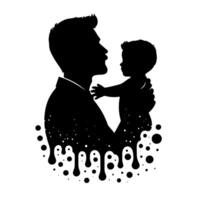 father's day silhouette, black color vector