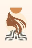 Abstract art boho girl background vector