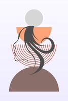 Abstract art boho girl background vector