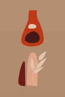 Abstract bohe art print poster background vector