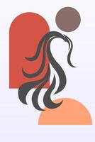 Abstract art boho girl background vector