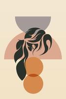 Abstract art boho girl background vector