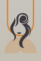 Abstract art boho girl background vector
