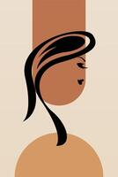 Abstract girl hair boho art background vector