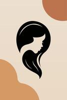 Abstract girl hair boho art background vector