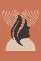 Abstract art boho girl background vector