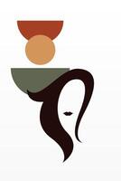 Abstract art boho girl background vector