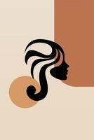 Abstract girl hair boho art background vector