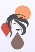 Abstract art boho girl background vector