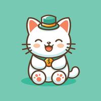 illustration of cute lucky cat vector