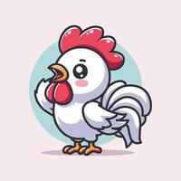 linda ilustración de gallo mascota vector