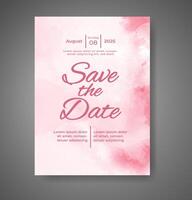 Wedding invitation with abstract watercolor background vector