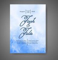 Wedding invitation with abstract watercolor background vector