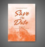 Wedding invitation with abstract watercolor background vector