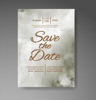 Wedding invitation with abstract watercolor background vector