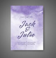 Wedding invitation with abstract watercolor background vector