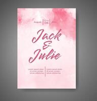 Wedding invitation with abstract watercolor background vector