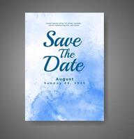 Wedding invitation with abstract watercolor background vector