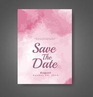 Wedding invitation with abstract watercolor background vector