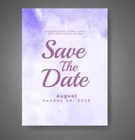 Wedding invitation with abstract watercolor background vector