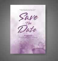 Wedding invitation with abstract watercolor background vector