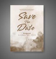 Wedding invitation with abstract watercolor background vector