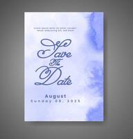 Wedding invitation with abstract watercolor background vector