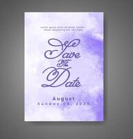 Wedding invitation with abstract watercolor background vector