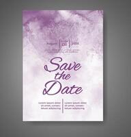 Wedding invitation with abstract watercolor background vector