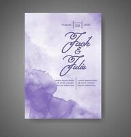 Wedding invitation with abstract watercolor background vector