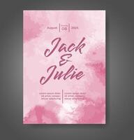 Wedding invitation with abstract watercolor background vector