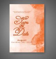 Wedding invitation with abstract watercolor background vector