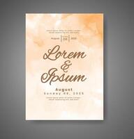 Wedding invitation with abstract watercolor background vector